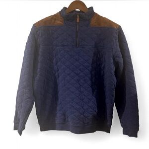 Vineyard Vines Limited Men's Quilted Suede Navy Shep Shirt Pullover Size Medium